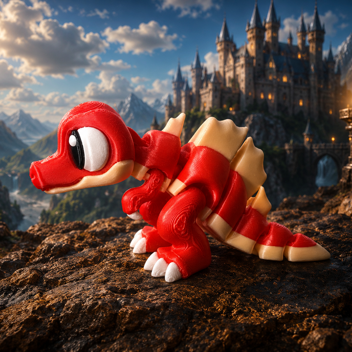3D-geprinte Spinosaurus in twee kleuren, beweegbaar lichaam, fantasy verzamelobject