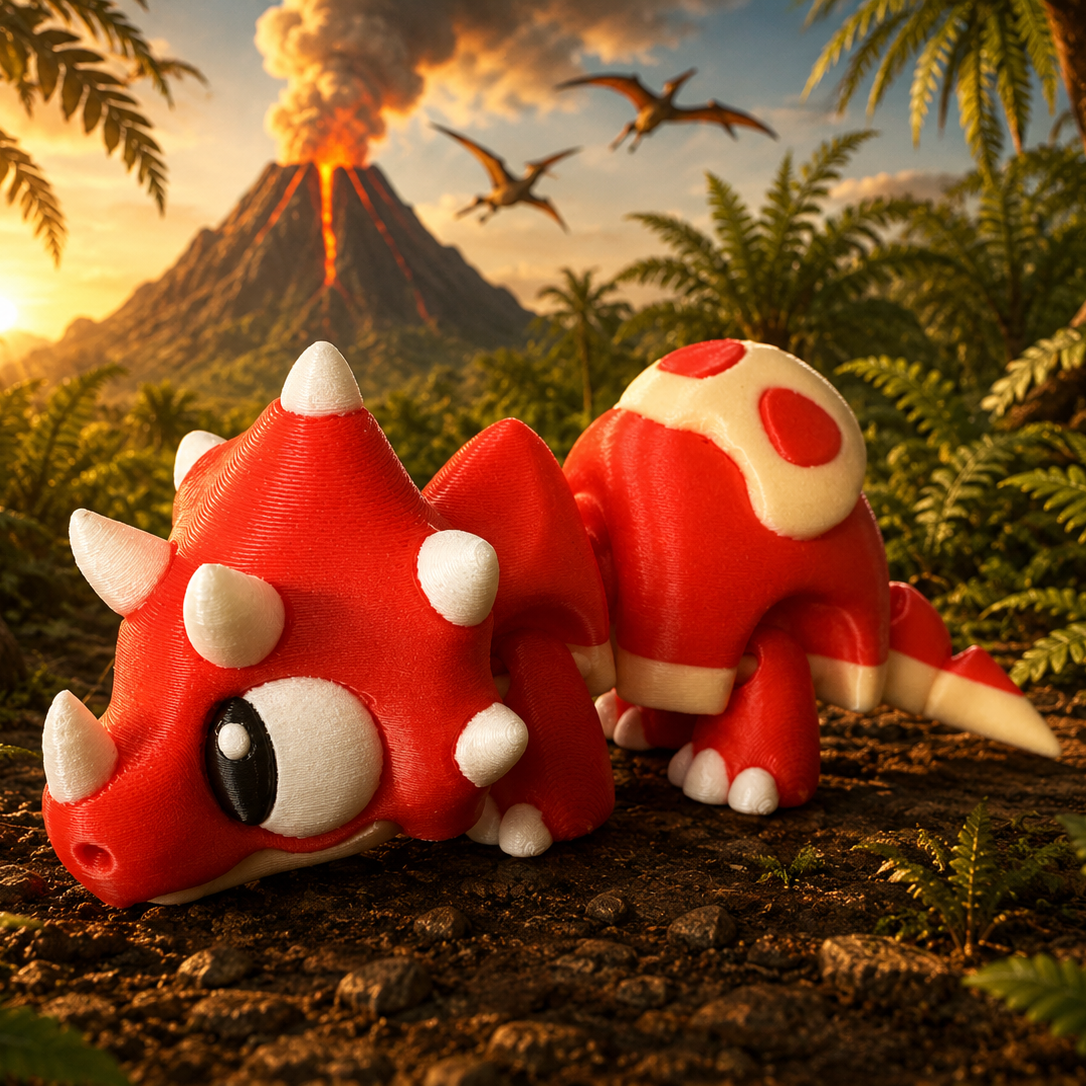 Detailfoto Triceratops met hoorns en nekschild