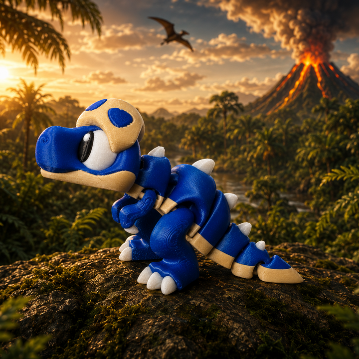 3D-geprinte Tyrannosaurus rex in twee kleuren, beweegbaar lichaam, fantasy verzamelobject