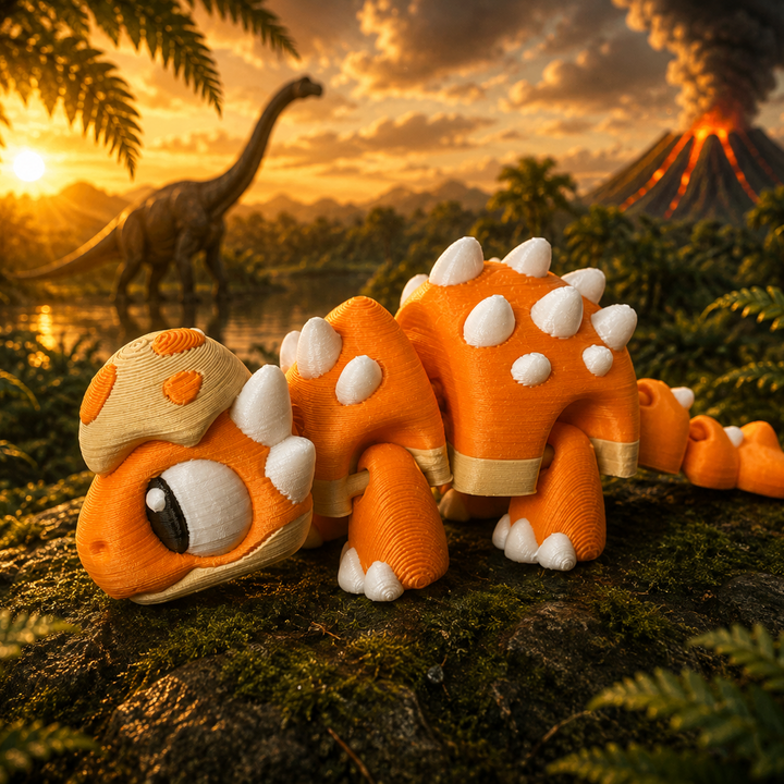 Detailfoto Ankylosaurus met pantserschild en staartknots