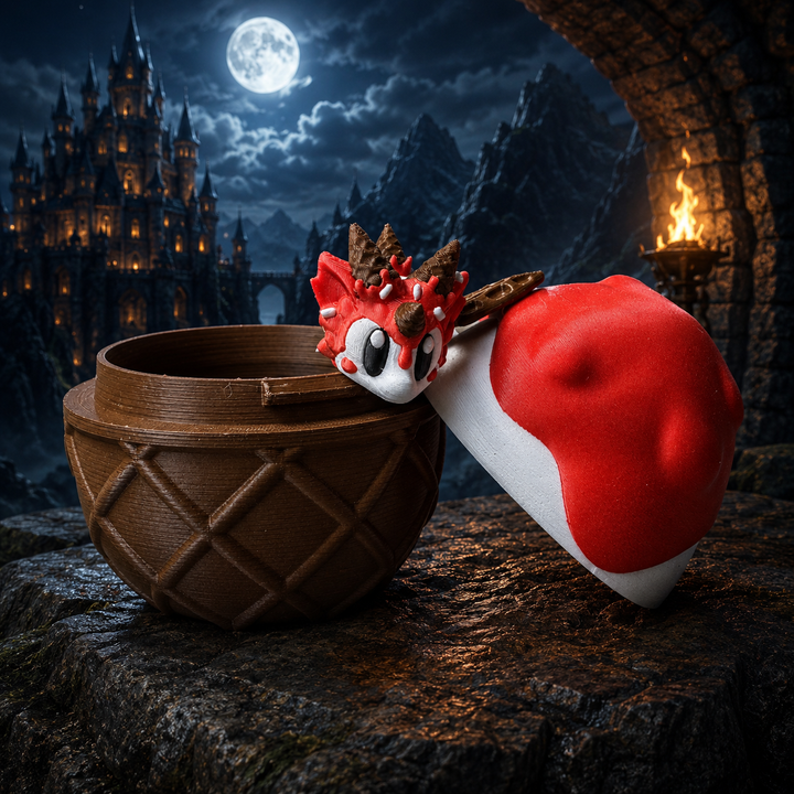 Zoete verleiding draak en ei, 3D-geprint fantasy verzamelobject
