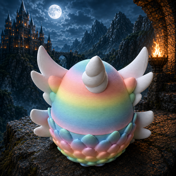 Detailfoto regenboog drakenei met kleurverloop