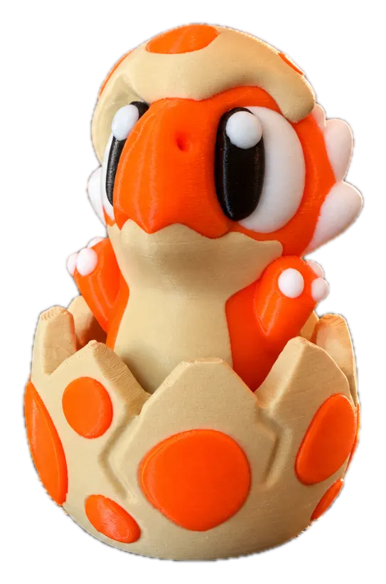 Ankylosaurus clicker: oranje met beige 3D-geprinte pantserdino met staartknots