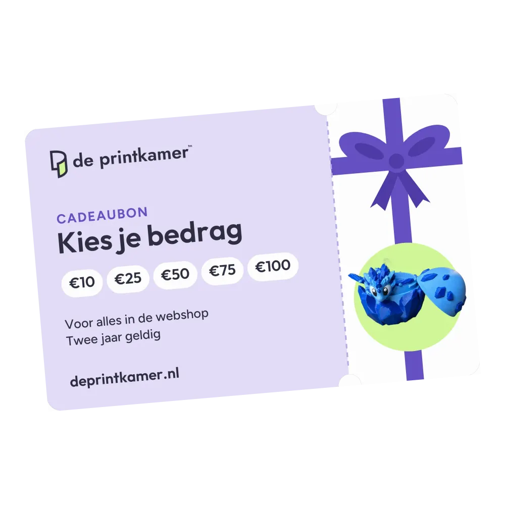 Cadeaubon van De Printkamer, te kiezen in €10, €25, €50, €75 of €100